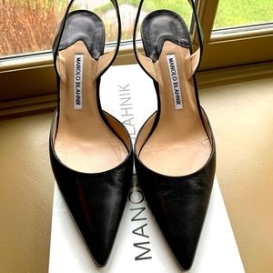Manolo Blahnik Women Heel Carolyne Black Kid 70